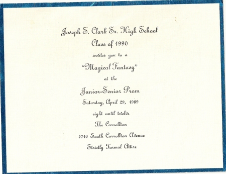 jr sr prom 1989 invite