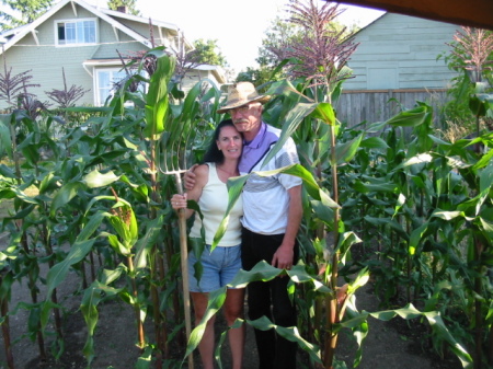 Working hard in the garden