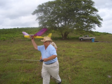 Launching the TV plane in Belize