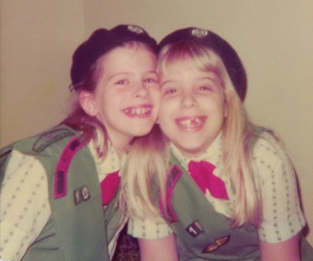 Sarah and Carol Ann in Girl Scouts.