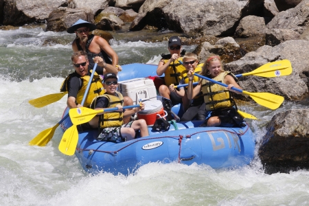 White water rafting with family