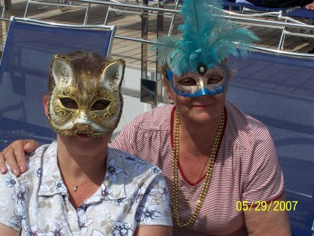 My friend Pat and I onboard the Italian cruise