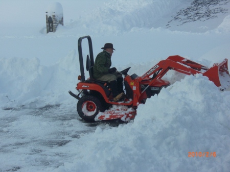 Reg shoveling our driveway 2010