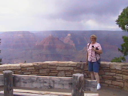 wife at the grand canyon