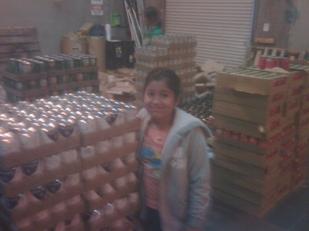 Tatiana helping at the Orange County Food Bank
