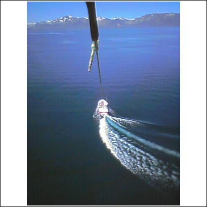 Parasailing over Lake Tahoe