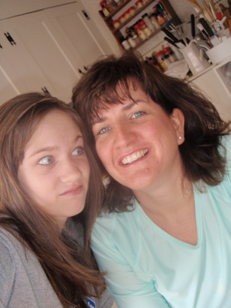 Abby (13) & Mom in kitchen