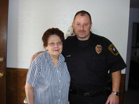 In uniform with my grandmother