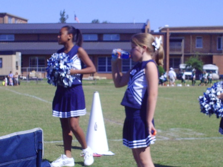 Chloe & friend at football game