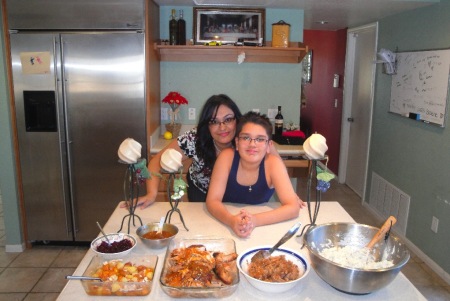 Dominic and I in our kitchen