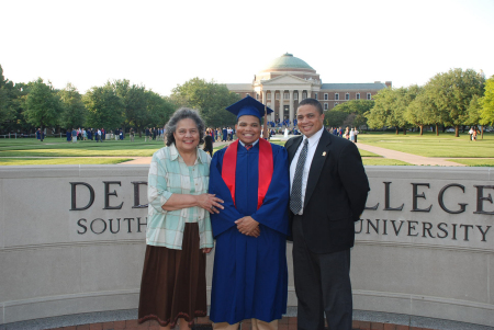 Grandmom, Vernon II and I on SMU campus