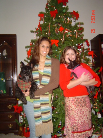 Courtney and Kristen with thier dogs