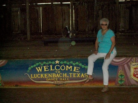 on stage at Luckenbach,Tx