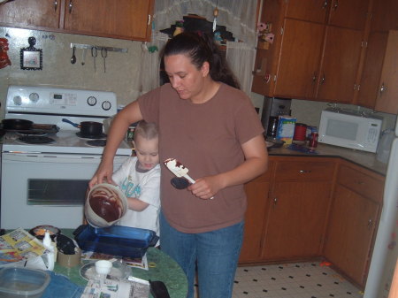 Me and Justin making a cake.