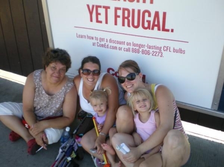 Zoo trip-me and my girls waiting for the train