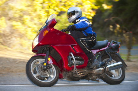 Mike on his big red BMW