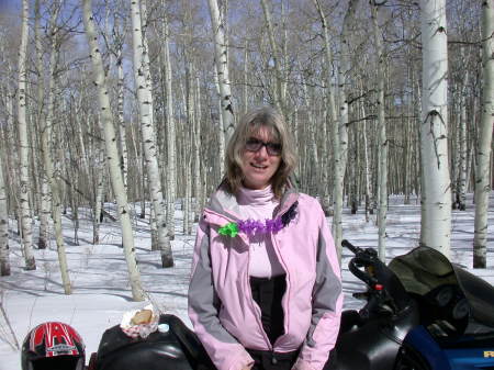 Snowmobiling near Lone Cone