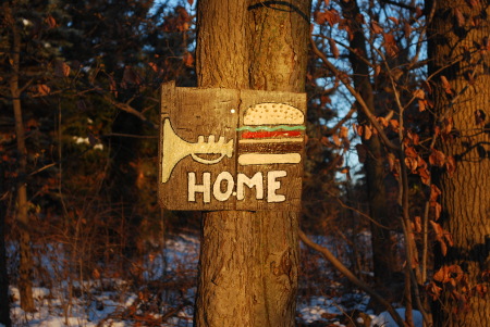 Sign leading to our home