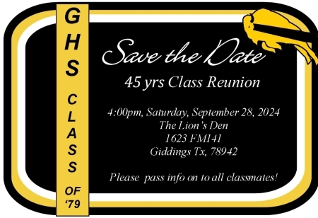 Giddings High School Class of '79 Reunion