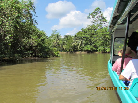 On boat tour in Limon, Costa Rica