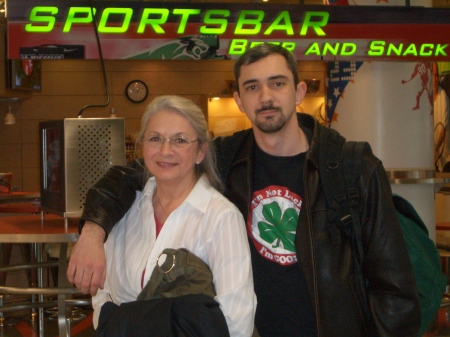 Mom & Kyle at Frankfort Airport....going home
