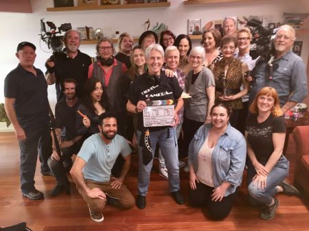 Cast and Crew on set of comic t.v. pilot 