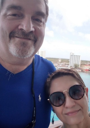 My husband and me on vacation. 