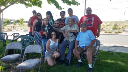 family at a Lobo Tailgate get together