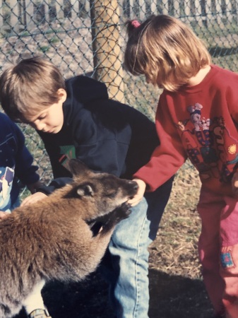 My Kids, Steven & Amanda feeding a Kangaroo 
