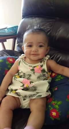 My Great Grandchild, Margot, 6 mos old.