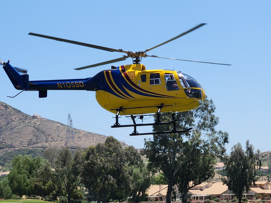 Helicopter golf ball drop.