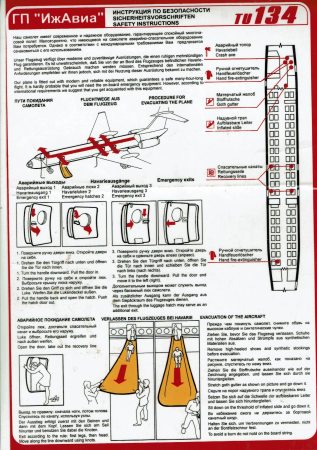 Flight Safety Card for Tu134