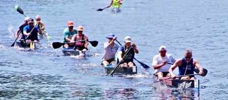 Chasing the canoes! 