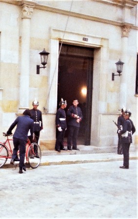 COLOMBIAN POLICE WITH PICKELHELM  HELMETS