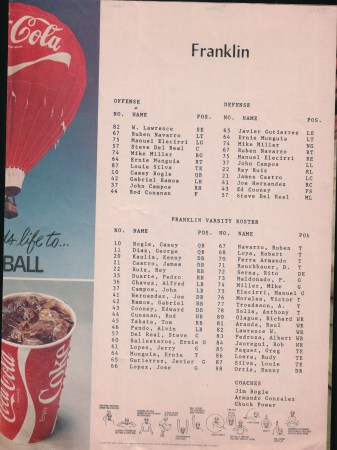 1978 Wilson and Franklin Football program