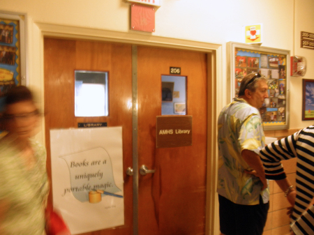 Door to secornd floor school Library