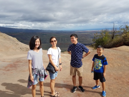 Wife and Kids at Waimea Canyon, Kauai