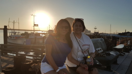 sunset in Morro Bay with my sister Anita, 2017