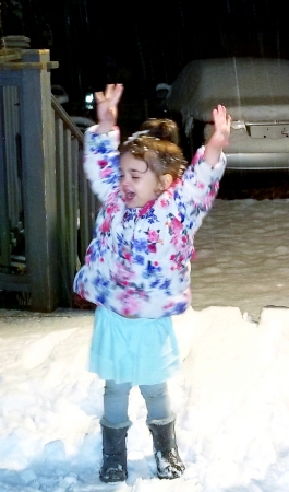 grandaughter fun in the snow