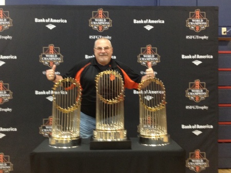 3 GAINT'S trophies with their BIG fan