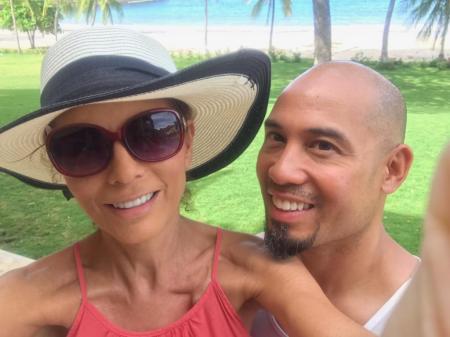 My Wife Nydia & I just relaxing in our beach