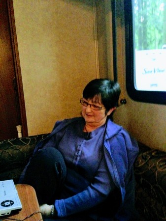 Relaxing in the motorhome