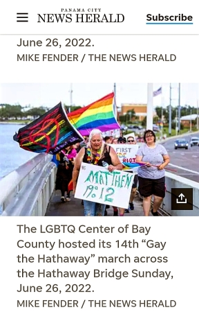 Pride March Over Hathaway Bridge 