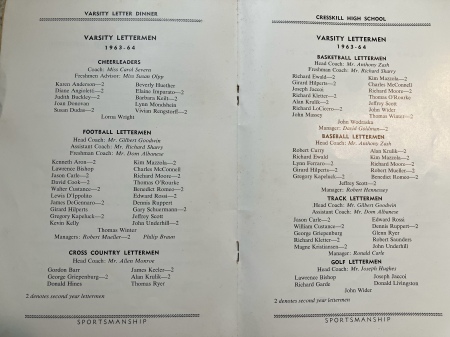 1963-64 Varsity Letter Recipients