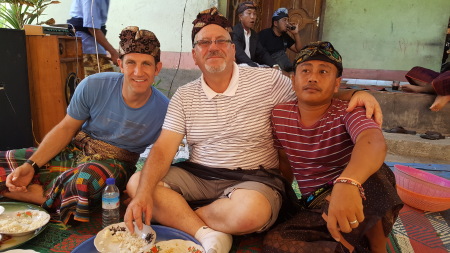 Eddy, me, Jonathon,  Sasak wedding dinner