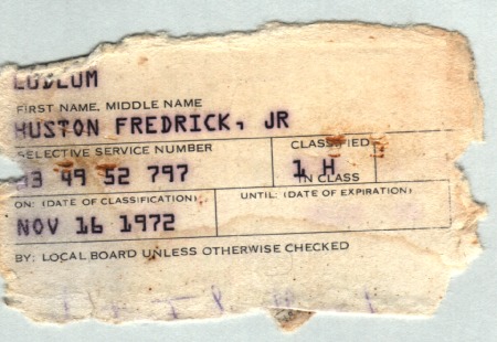 Last Draft Card - 1972