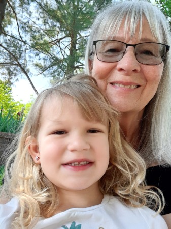 Paisley and Grandmom on cicada safari