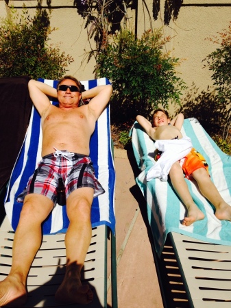 Relaxing at the pool in 2013 sunshine