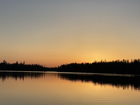 Sun falling beneath the horizon. 