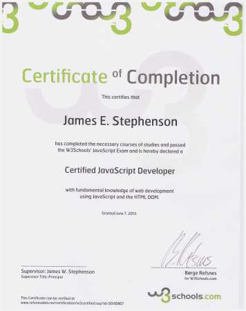 JavaScript Certification 2013